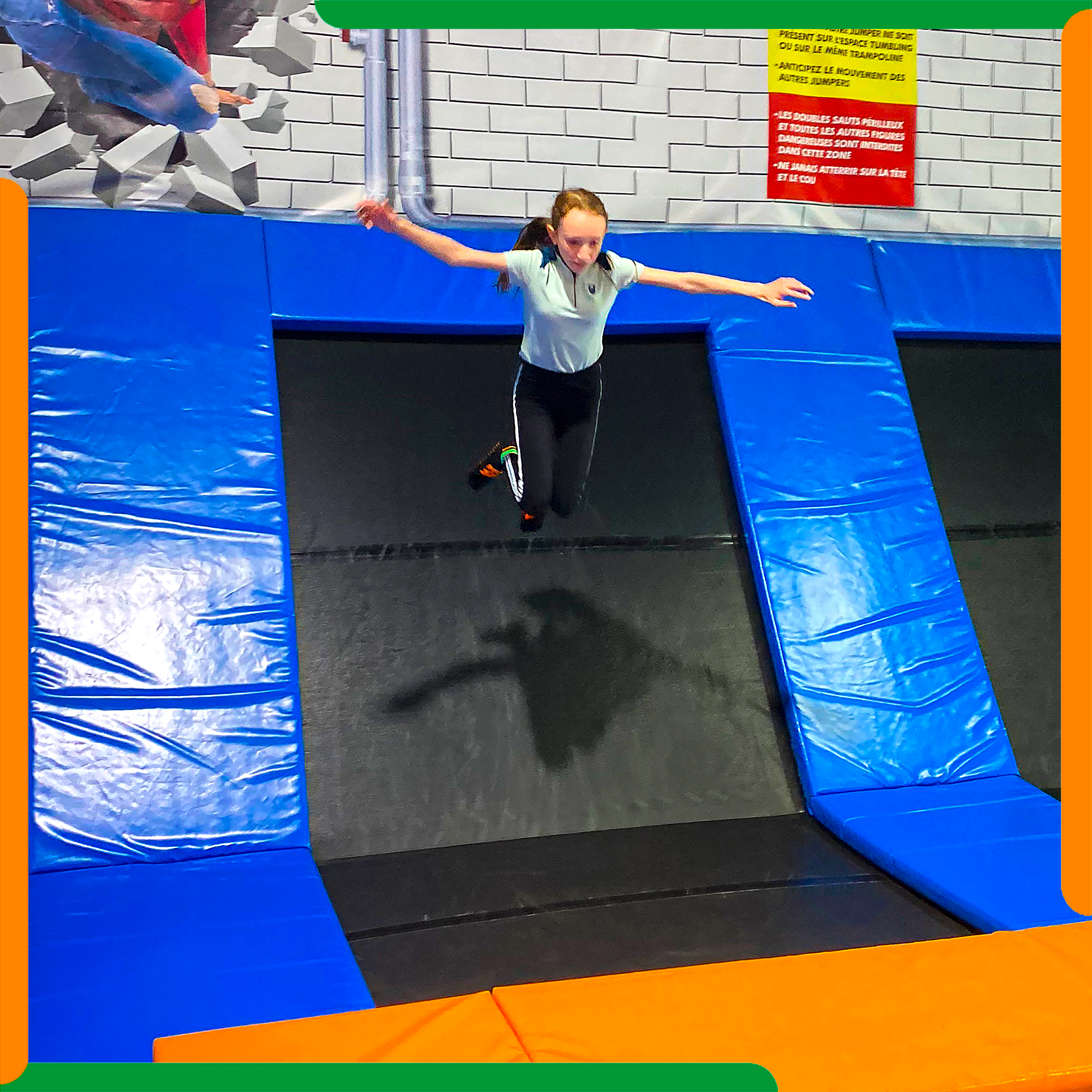 Espace de jeu du trampoline park New Jump Langon